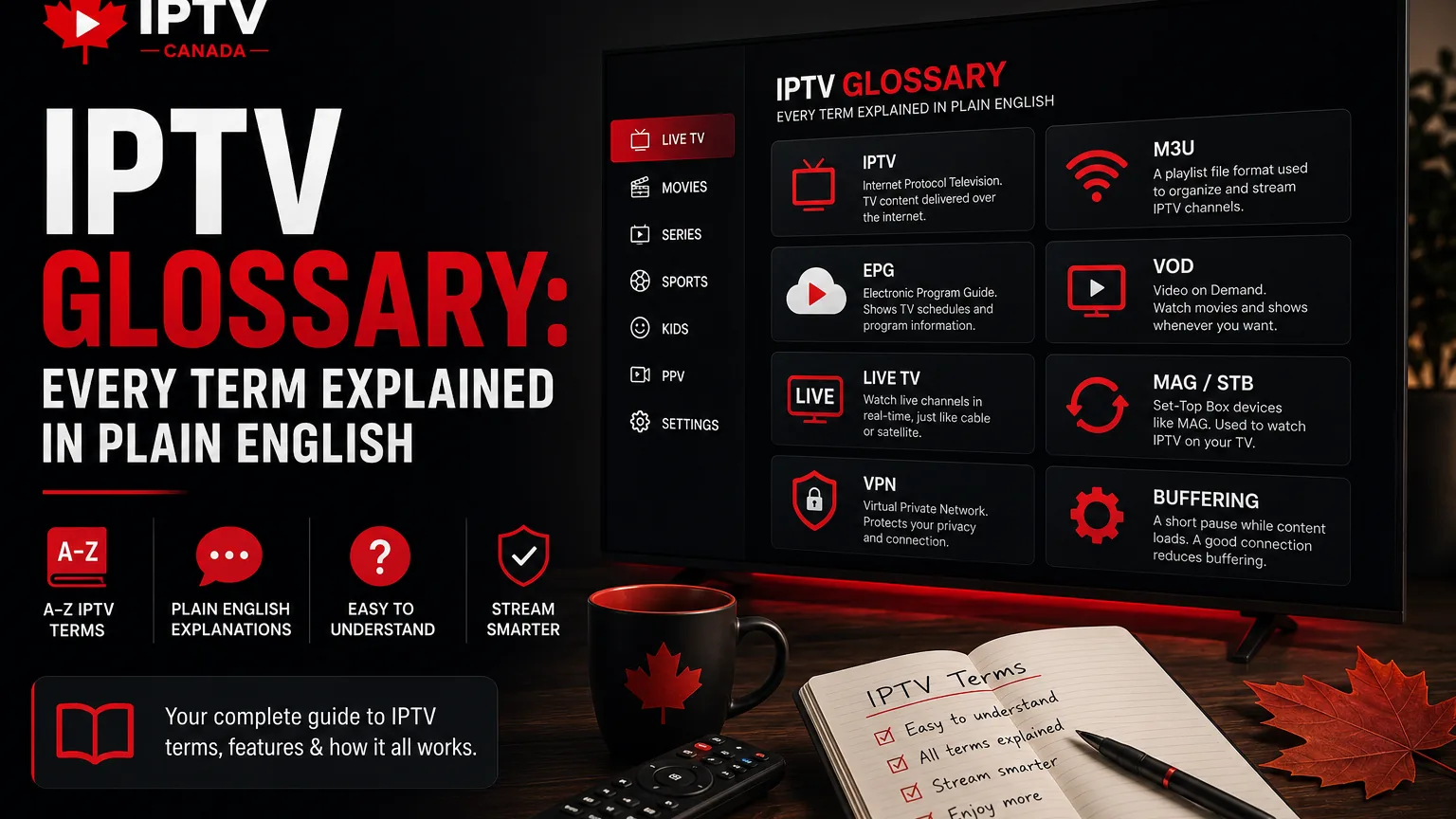 IPTV terminology glossary for Canadian viewers