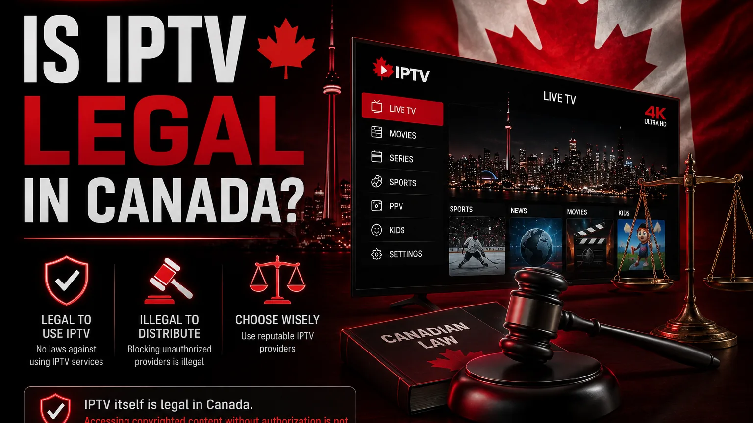 Watching licensed movie channels over IPTV in Canada