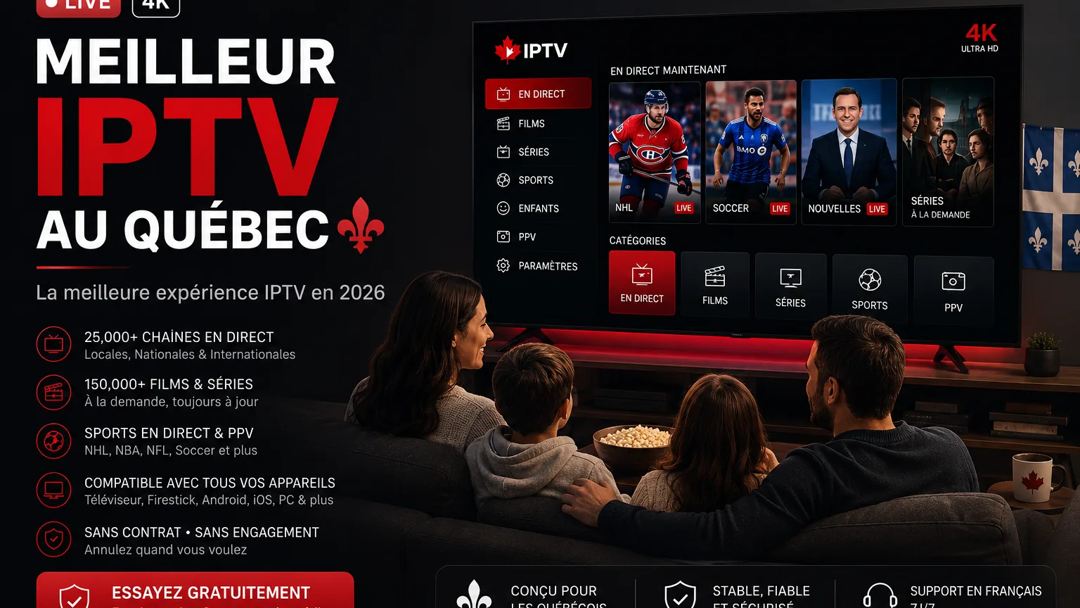 Le meilleur service IPTV au Québec