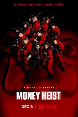 Money Heist series poster, streaming in French and English on MapleStream IPTV Canada